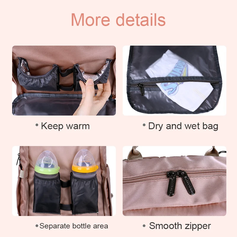 Protable Baby Diaper Bag Large Capacity Mummy Maternity Backpack Nappy Changing Bags Infant Nursing Stroller Bag For Baby Care (13)