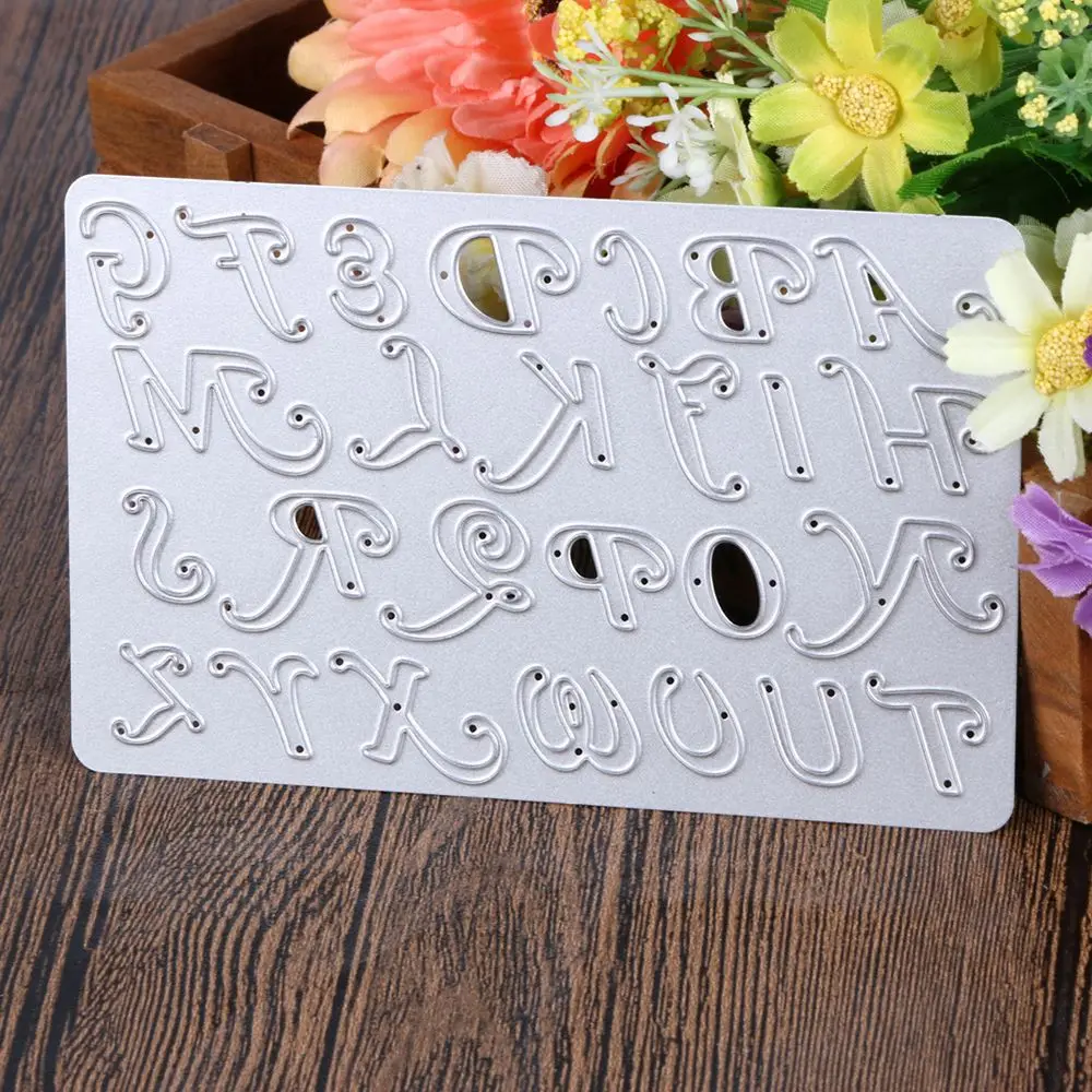 

Capital&Lowercase Alphabet Numbers Metal Dies 26 Letters Cutting Dies Scrapbooking Embossing Dies Cut Stencils DIY Template Card