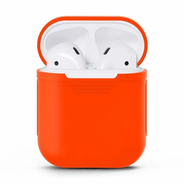 ТПУ силиконовый Bluetooth беспроводной чехол для наушников для AirPods полный защитный чехол Аксессуары для Apple Air Pods зарядная коробка - Цвет: Оранжевый