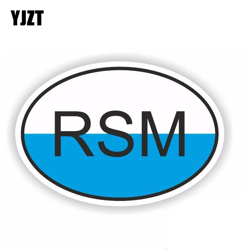 

YJZT 14.3CM*9.6CM Creative San Marino RSM Small Country Code Car Sticker Helmet Decal 6-1603