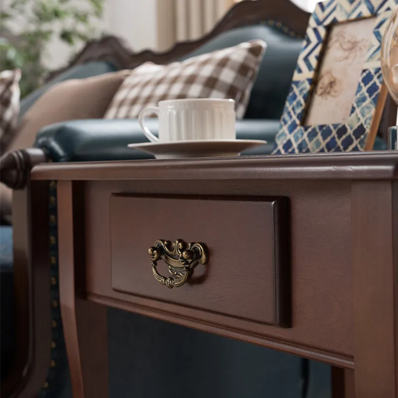 American solid wood side simple sofa cabinet table side cabinet mini corner coffee table square table living room side table American solid wood side simple sofa cabinet table side cabinet mini corner coffee table square table living room side table