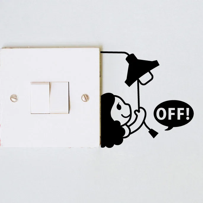 Cute Kawaii Off Light Creative Switch Sticker Dormitory