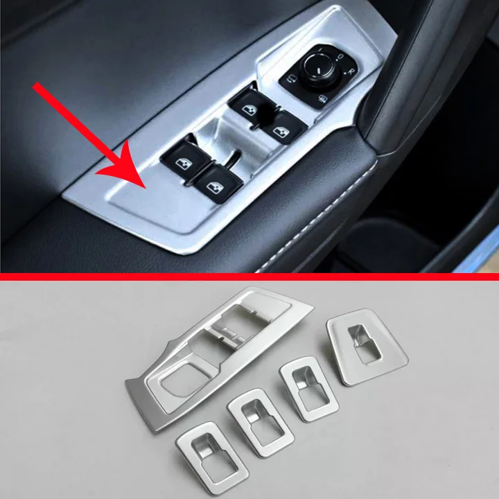 

ABS Pearl Chrome Interior buttons panel Cover Trim For Volkswagen VW TIGUAN L 2017 2018 Car Accessories Stickers