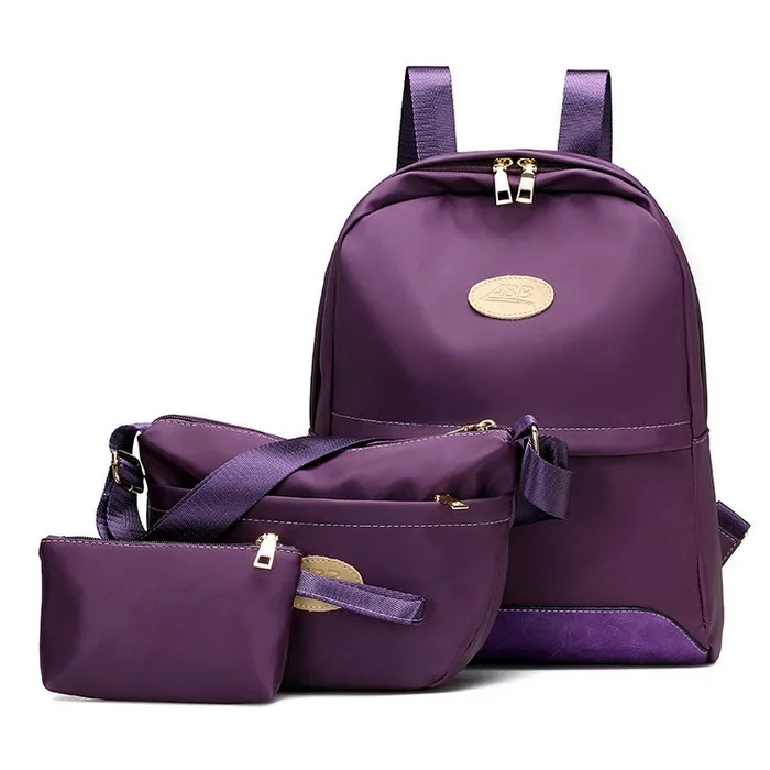 Fashion Girl Thickened Nylon Backpack Preppy Style Soft Handle Zipper