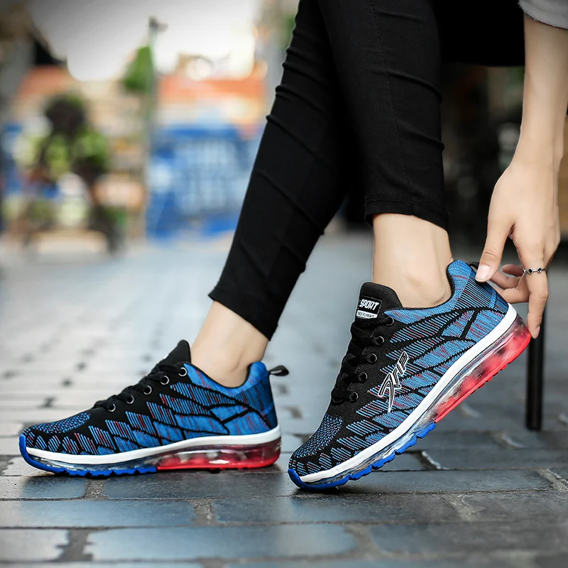 

Basket Femme 2019 New Trend Mesh Breathable Sneakers Unisex Shoes Men Fashion Lace-up Casual Shoes Male Footwear Plus Size 35-45