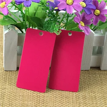 

Hot Rose Red Black Rectangle Blank Gift Tags Price Jewelry Hang Tag DIY Accept Custom Kraft Paper 8x4cm 500Pcs/Lot