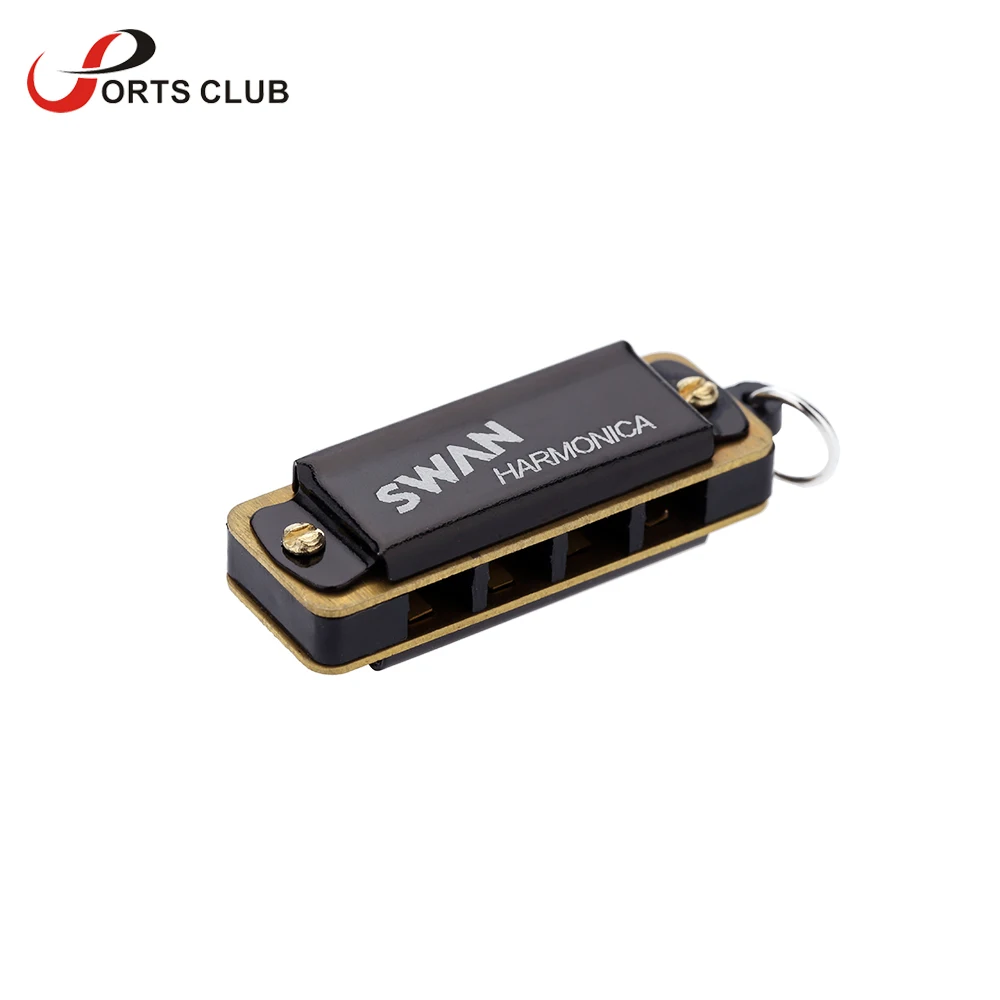 

4 Holes 8 Tones Mini Harmonica Metal Chain Necklace Style High Quality Mouth Organ