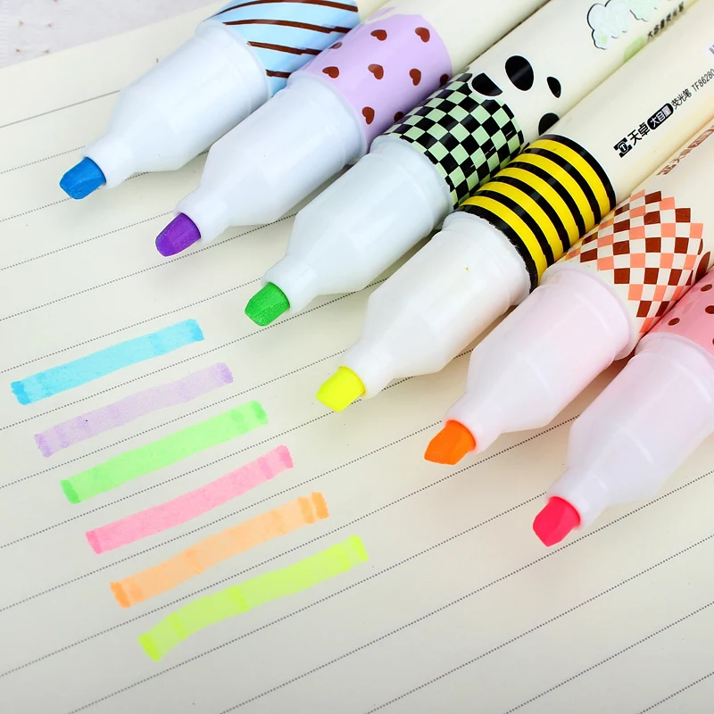 1X Cute Kawaii Panda Pig Animals Highlighter Paper Marking Pen Drawing Shool Office Supply Student Rewarding Stationery