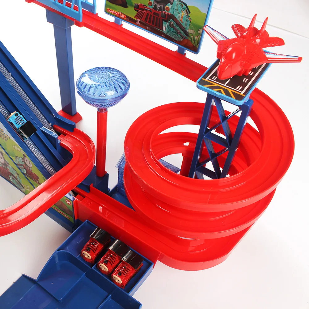 

Glow Racing Rail Track Toys Railroad Children Roller Coaster Track Model Kid Electric Train Assemble Railway Toy For boys