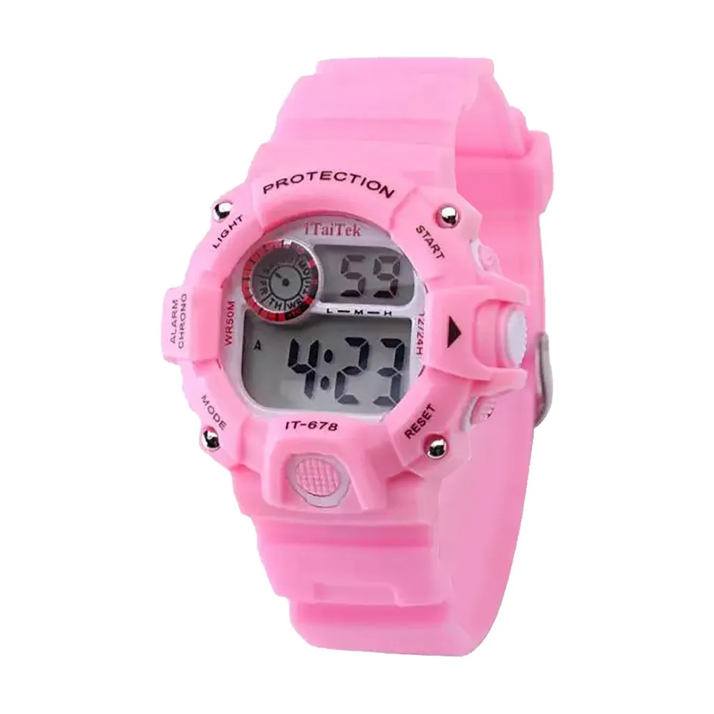 Itaitek модные спортивные детские цифровые часы, многофункциональные светящиеся водонепроницаемые пластиковые детские Студенческие часы, электронные часы
