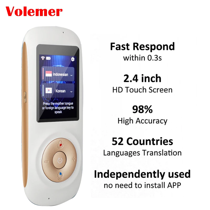 

English translator T2S Smart Translator Supports with Wifi + Hotspot Multiple Networking Methods 52 Languages Intertranslation