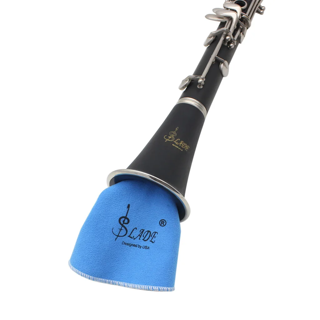 2 Pieces 32*17cm Man-Made Deerskin Flocking Cleaning Wiping Cloth for Music Wind Instruments Saxophone Flute Clarinet 