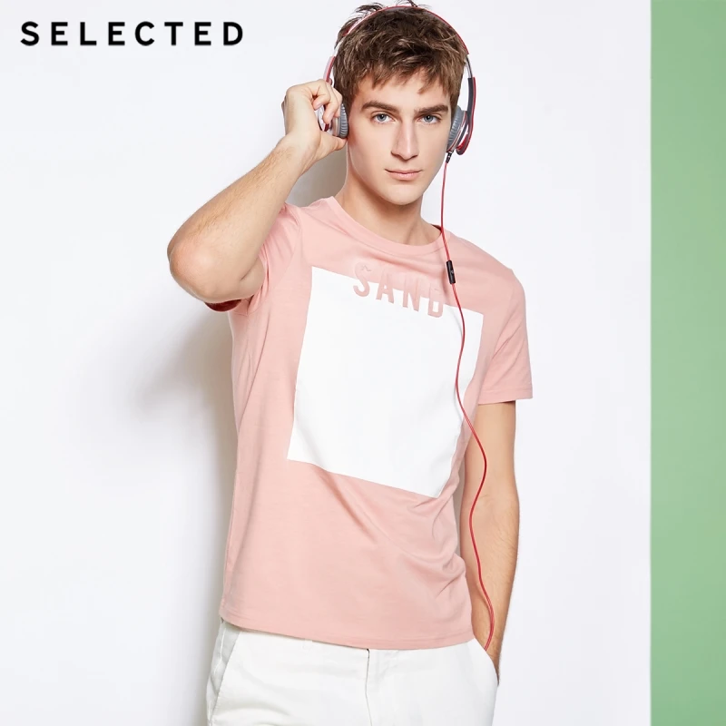 SELECTED summer new men’s cotton three-dimensional letters casual short-sleeved T-shirt S|4182T4569