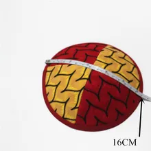 Иудейский кипот геометрический красный и желтый Kippah Kippa