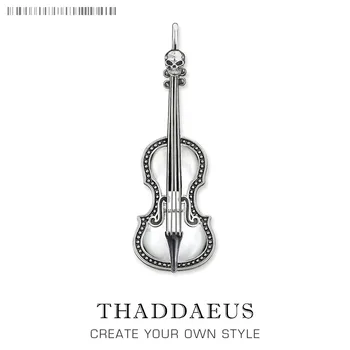

Pendant Skull Violin,2018 Fashion Jewelry Europe Style Bijoux Necklace Accessories 925 Sterling Silver Gift For Woman & Men