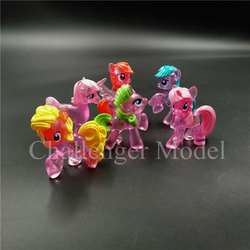 6 Pcs/set 3-5cm Cute PVC Unicorn Pony Princess Action Figures Toy Doll Earth Ponies Pegasus Alicorn Bat Figure Dolls For Girl