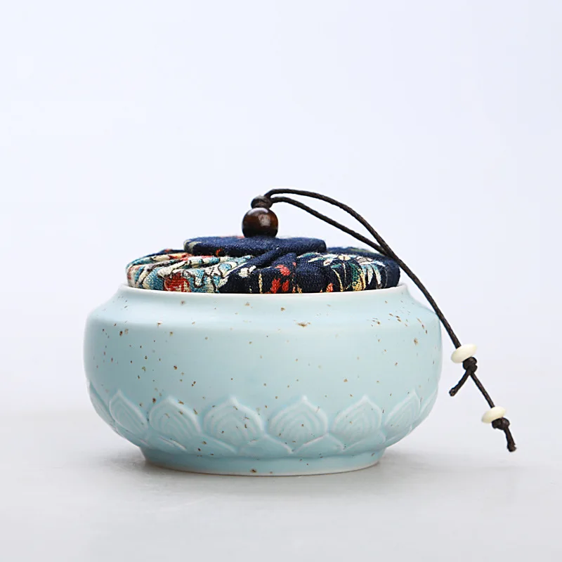 

Ceramic Kung Fu Tea Caddies Canister Chinese Teaware Tea Jar Cans Box for Home or Office Tea Accessories C
