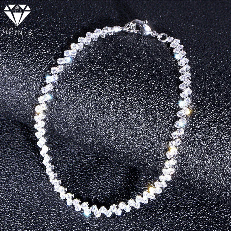 

WIN-B Cubic Zirconia Bracelet & Bangle for Women Snake Chain Jewelry Bracelets Luxury Engagement Jewelry Pulseira Feminia