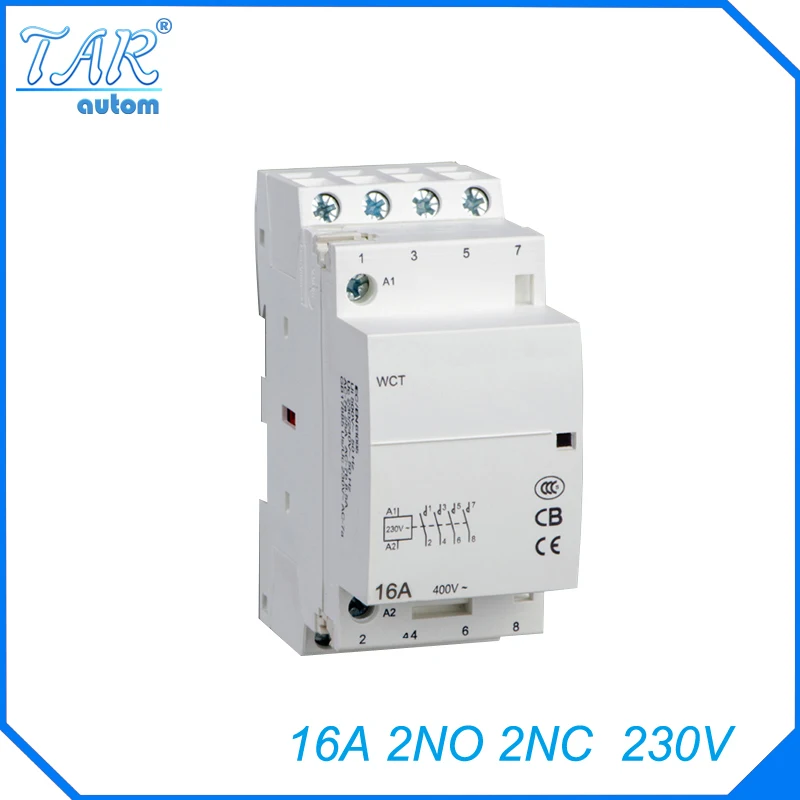 

4P 2NO2NC 230V 16A Modular Normally Closed Contactor with electric machincal types of contactor Din rail Household ac contactor