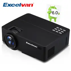 70% Новый Excelvan E09 1800 люмен Android 6,0 ЖК-дисплей проектор 1080 P домашнего Кино 1 GB 8 GB Bluetooth bluetooth-проектор