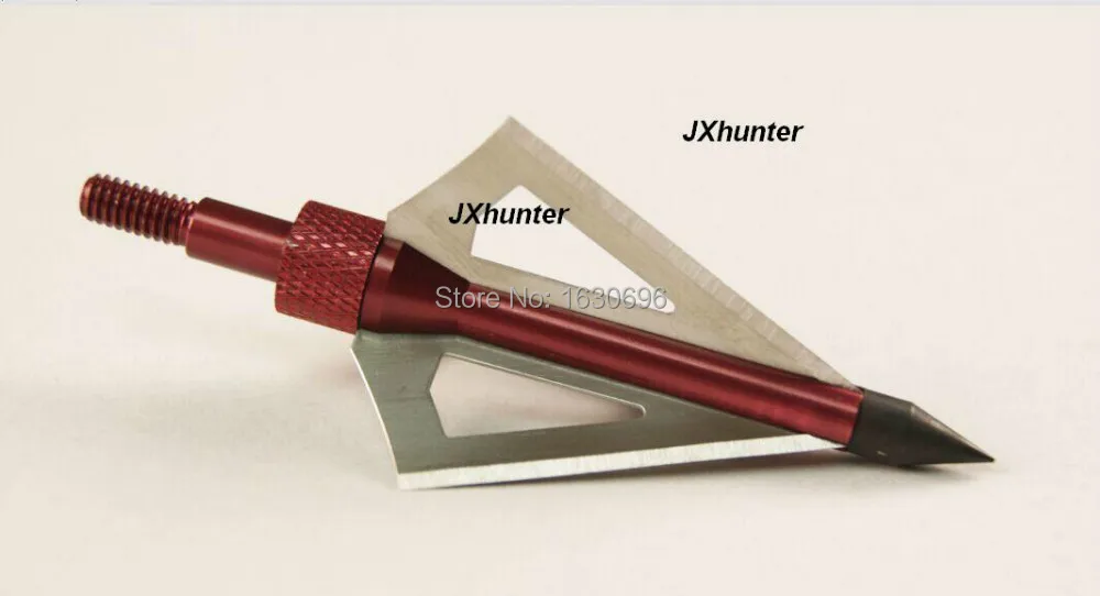 3pieces archery hunting arrow head broadhead arrow target 3 blades 125 grain in red color