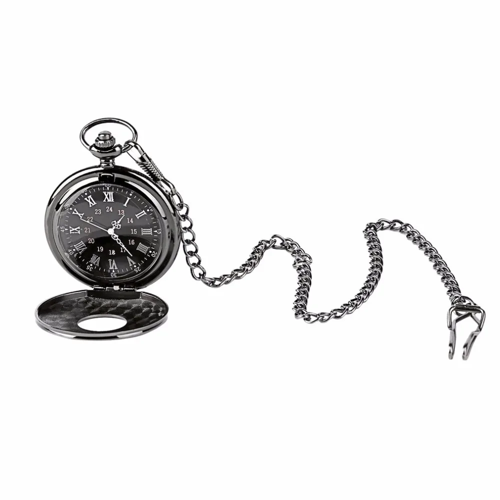 

2017 Unisex Pocket Watch Roman Pattern Fashion Steampunk Retro Vintage Quartz Hollow Pointer with Roman numerals Display relogio
