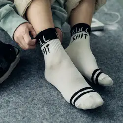 1 пара 2018 осень-зима Для мужчин носки хип-хоп Harajuku с принтом букв хлопок теплый носок сжатия Спортивная ботильоны Для женщин носки