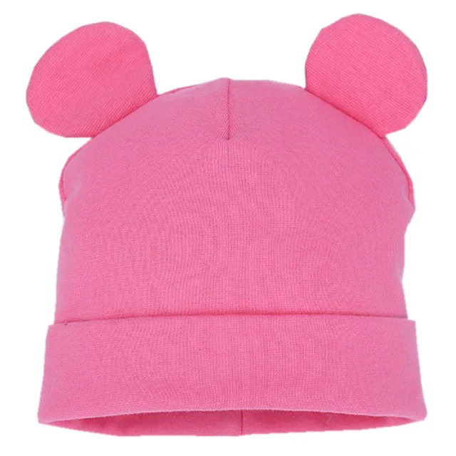 Новая милая детская шляпа на весну и осень, хлопковый шарф с ушками для мальчиков и девочек, шапки для младенцев, повседневная детская вязаная шапка, зимняя детская шляпа, шарф - Цвет: rose pink 2