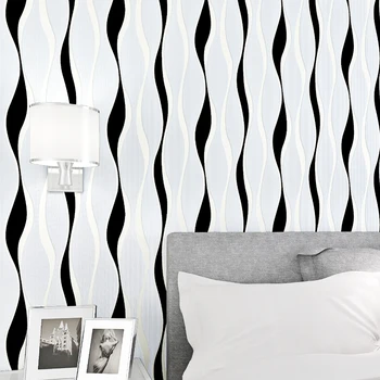 

3d papel parede Vinyl Wave Stripe Wallpaper Rolls for Bedroom Background Living Room 3d Wall paper roll 3d Wallcoverings