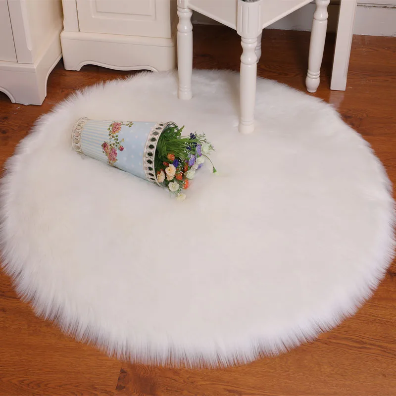 

Soft Artificial Sheepskin Rug Chair Cover Bedroom Mat Artificial Wool Warm Hairy Carpet Seat Decoration Fur Area Rugs 30*30CM