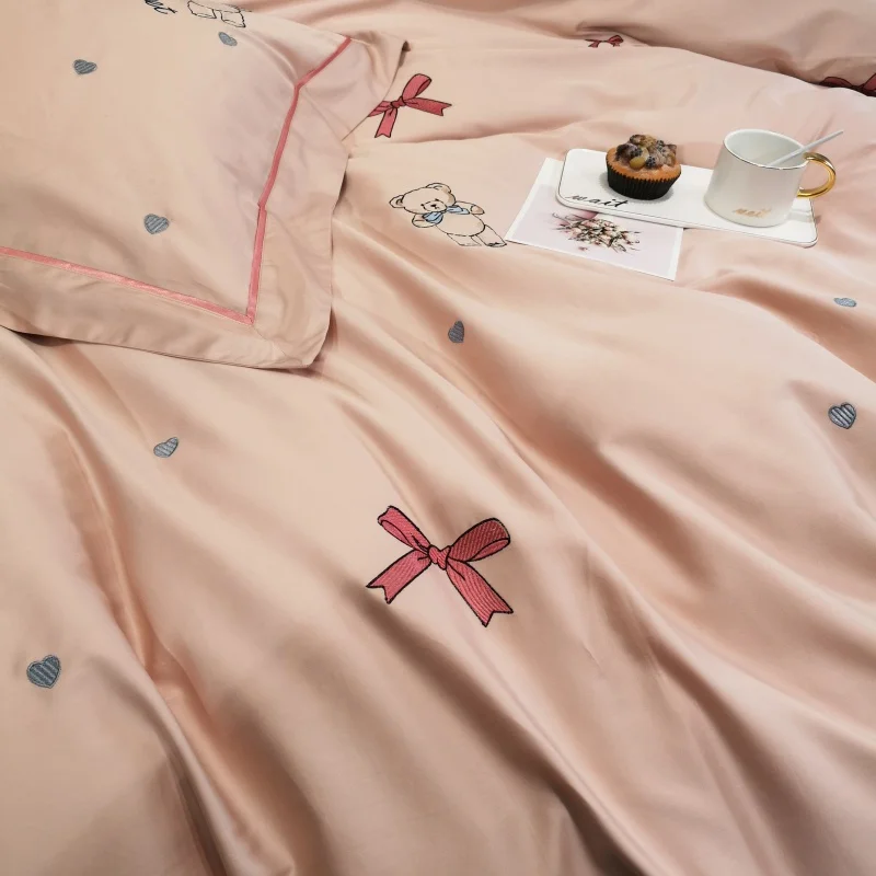 Waliicorners Home Bedding Sets brown egyptian cotton Soft duvet Cover embroidery Bed Set pillowcase King size Queen size 4pcs 39 IMG_20190113_110509
