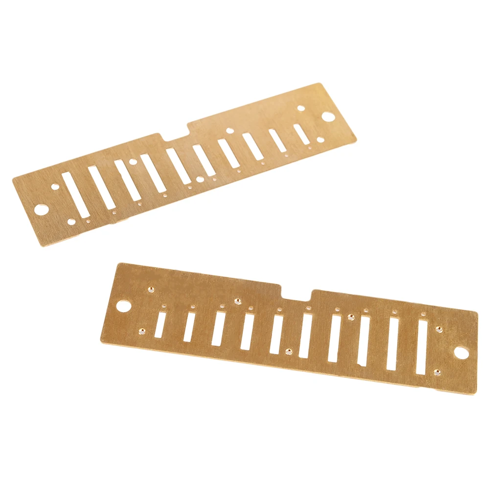 

10 Holes Harmonica Reed Plates 10 Reeds Brass Cover Plates W/Screws Harmonica Accessories C Tone