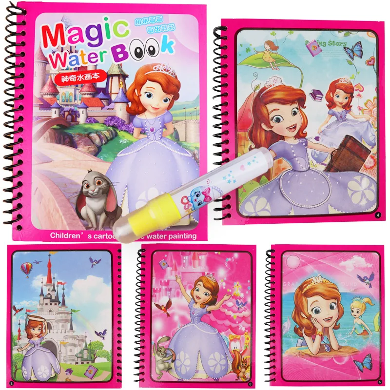 

Wholesale 10pcs/lot Cartoon Magic Water Drawing Book Writing Doodle Book Coloring Board Painting Mat Early Educational Toy