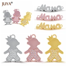 Коннектор для бижутерии, фурнитура для браслетов,Коннектор в виде девочки, коннектор девочка, вставки кубические фианиты, фурнитура для изготовления украшений