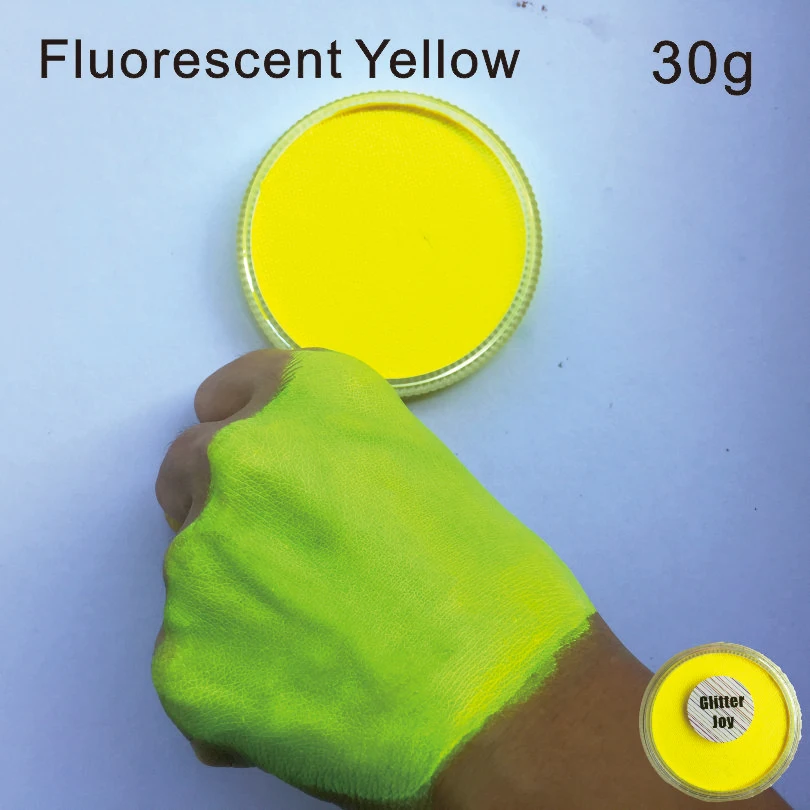 

FPNy Fluorescent Yellow Color 30g/pc Water Based Face Body Fluorescent UV Neon Body Paint Pigment in Beauty Makeup Tool