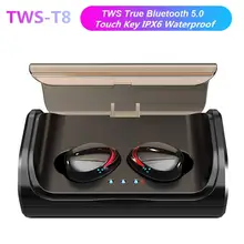 Kuulee TWS-T8 Bluetooth 5,0 Спортивная гарнитура Беспроводные bluetooth-наушники IPX7 водонепроницаемые HIFI Спортивная стереогарнитура