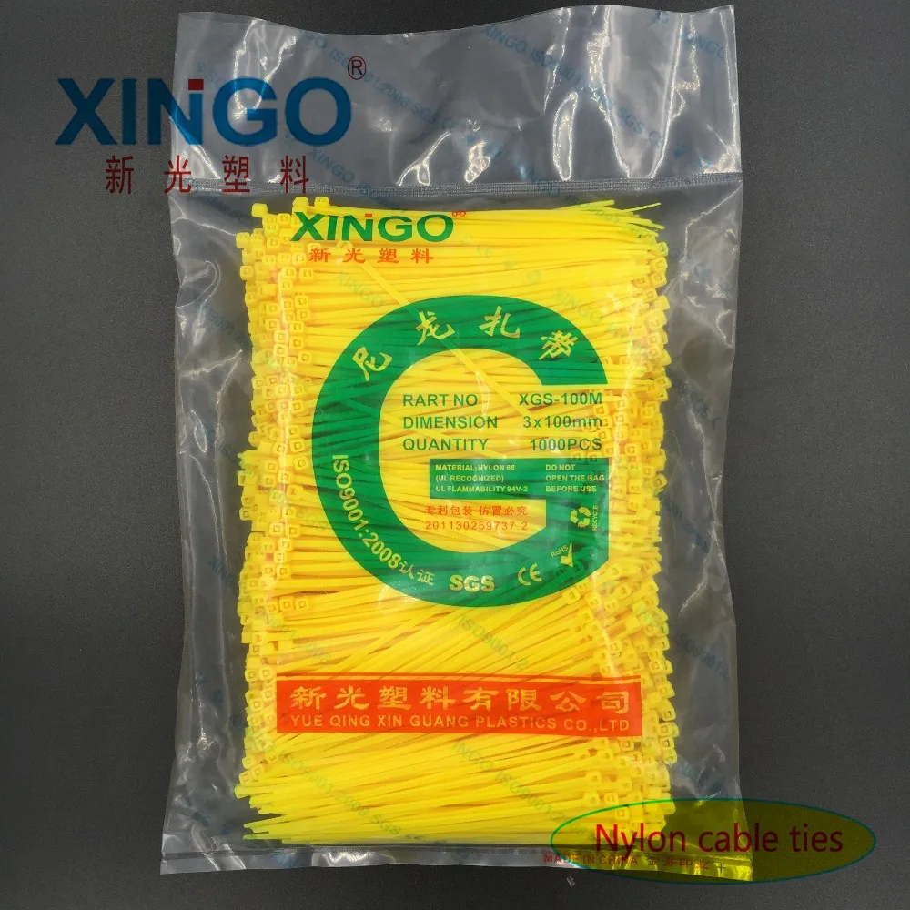 Nylon Cable Ties 1000Pcs/pack 3*100 3x100 High Quality width 1.8mm YELLOW Color Self-locking Plastic,Wire Zip Tie Nylon Cable Ties 1000Pcs/pack 3*100 3x100 High Quality width 1.8mm YELLOW Color Self-locking Plastic,Wire Zip Tie
