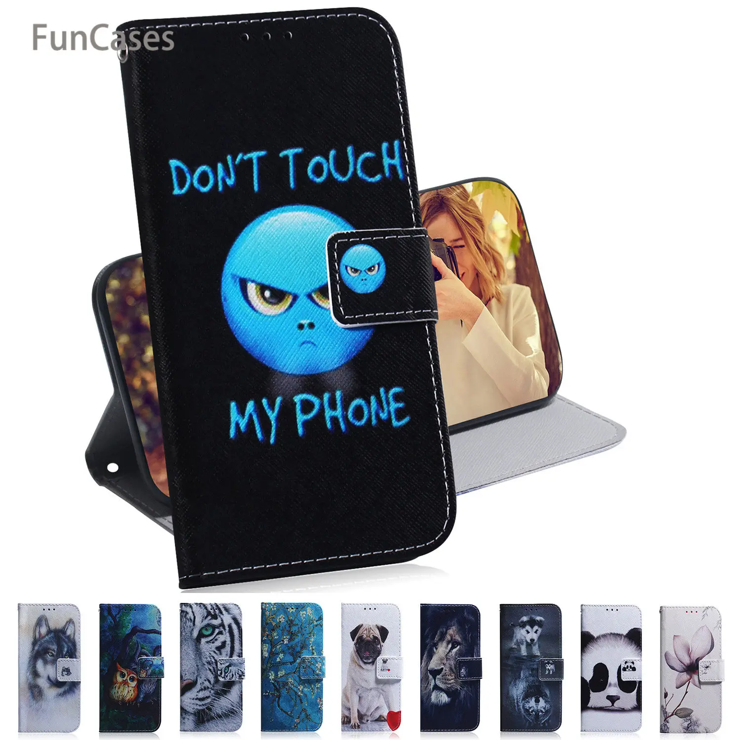 Custodie A Libro Per Capinha Samsung J6 Plus Panda Per Samsung Galaxy Funda J6 Premium J6 + J4 Plus Custodia A Portafoglio In Pelle Pu Etui