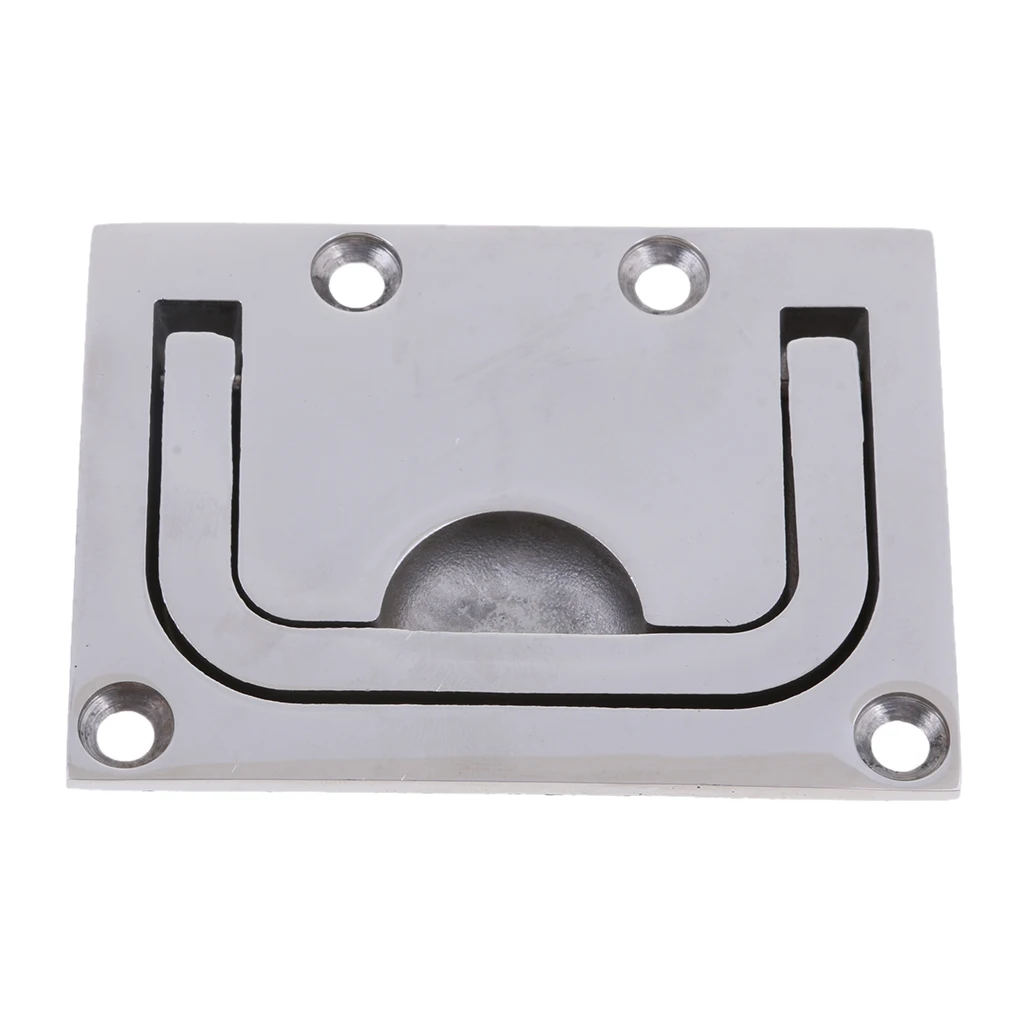 Boat Pull Hatch Latch Lift Ring Handle Flush Mount Stainless Steel Boat Parts Accessories 76 x 56mm 2.95 x 2.2 inches