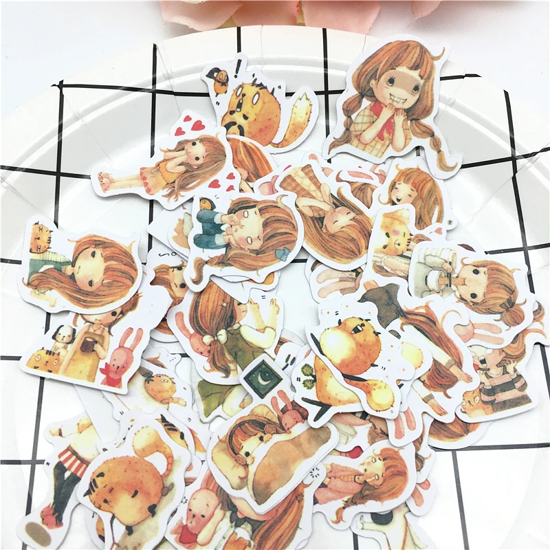 39 шт. 1 сумка милый креативный мультфильм японский тип милая девушка Клей Скрапбукинг DIY