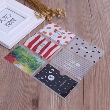 Brief Cartoon Style Transparent Double Layer PVC Card Cover Bus Bank Id Card Case Holder randomly color
