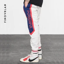 Осень Harajuku Для мужчин s в стиле хип-хоп Sweatswear Штаны печати полосками по бокам карманы Для мужчин Винтаж пот Штаны уличная