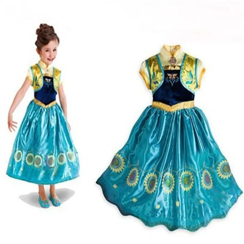 

Elsa Anna Girls Princess Dress Disney Frozen Wedding Party Dresses Kids Summer Princess Vestidos Infantis Party Cosplay Dress