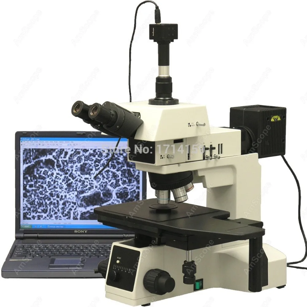 Darkfield Metallurgical Microscope AmScope Supplies 50X 1200X