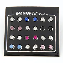 Lemoer 4/5/6 мм благородный и элегантный чешский камень кристалл магический магнит серьги-гвоздики оптом 12 пар/лот