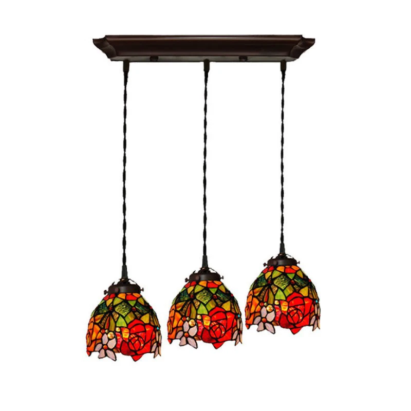 Luxury Retro Vintage Tiffanylamp Stained Glass Flower Restaurant Dining Room Chandelier Lighting Three Led E27 Lamp Holder
Luxury Retro Vintage Tiffanylamp Stained Glass Flower Restaurant Dining Room Chandelier Lighting Three Led E27 Lamp Holder