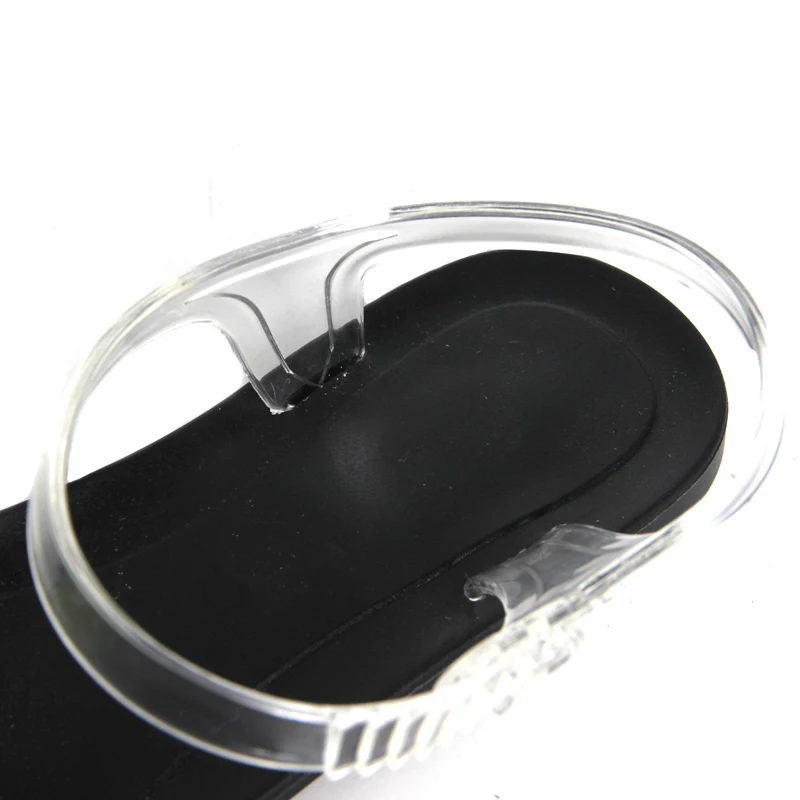 Женские прозрачные резиновые босоножки Bomlight недорогие с цветком на клипсе