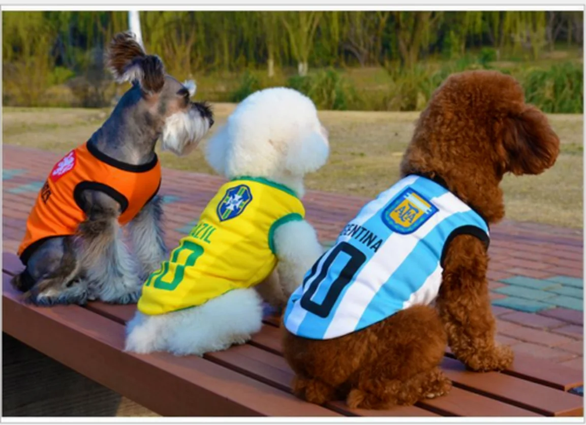 

Spring And Summer Dog Shirt Cheap Clothes T-shirt Soccer Jersey Style Soft Breathable Suitable For Small Medium And Large Dogs