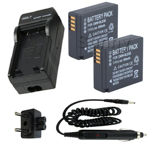 

Battery (2-Pack) +Charger for Panasonic DMW-BLE9, DMW-BLE9E, DMW-BLE9PP, DMW-BLG10, DMW-BLG10E, MC-GF6, DMC-GX7 Digital Camera