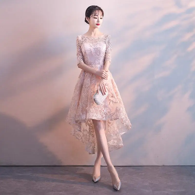 Китайский стиль вечерние Длинные Cheongsam короткое тонкое платье свадебное платье роскошное свадебное Qipao модная одежда Vestido S-3XL - Цвет: B - 1